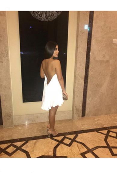ASHLEE backless flared dress