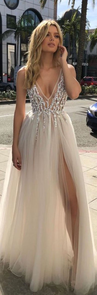 LYNDA crystal prom dress