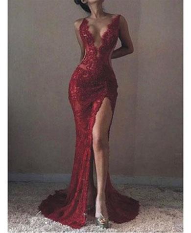 ANASTASIA high split lace dress