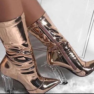 cute shiny gold heels