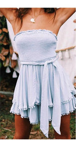 GOLDIE strapless ruffle bow dress