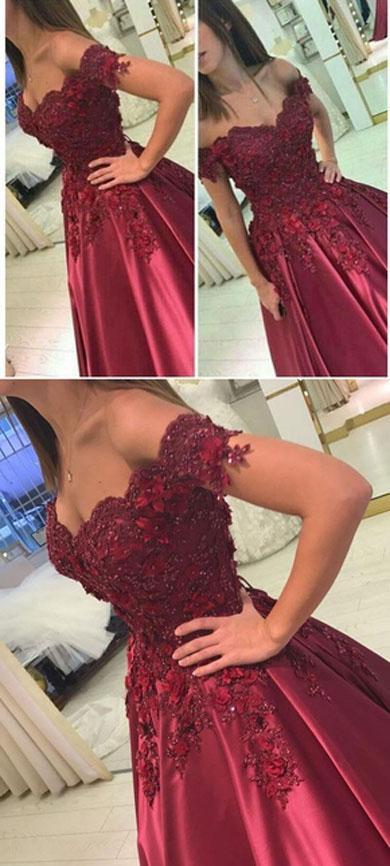 CAROLINE off shoulder flower prom dress