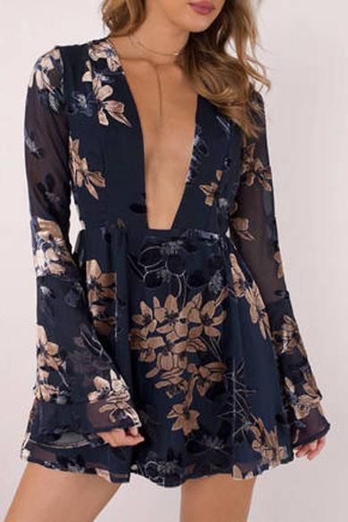 GLENDA long sleeve floral dress