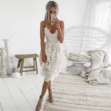 AMELIA v neck lace dress