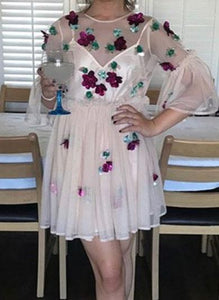NATALIA ruffle mesh dress