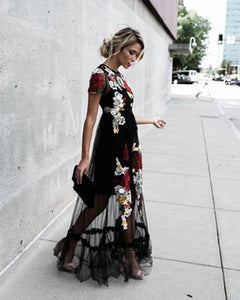 JESSIE floral long lace dress