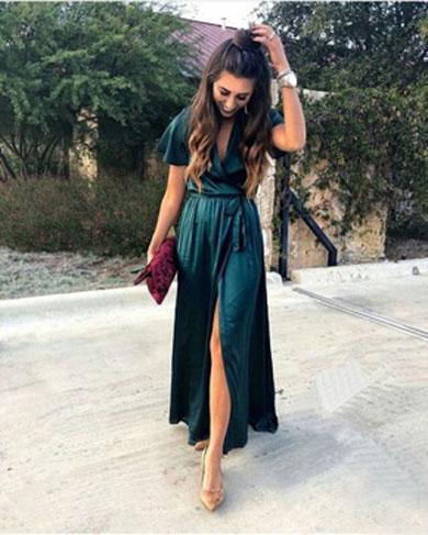 BEVERLEY split short sleeve dress