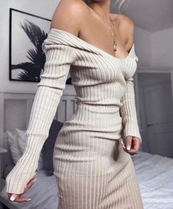 CLAUDIA off shoulder knitted dress